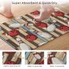 Bowling Sport Diatomite Bath Mat for Bathroom, Super Absorbent Floor Mat Washable Quick Drying Diatomaceous Mat for Bathroom Shower Sink Floor Runner Rugs 20x32 Purpel Brown Striped Red Ball Geometric view 3