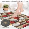 Bowling Sport Diatomite Bath Mat for Bathroom, Super Absorbent Floor Mat Washable Quick Drying Diatomaceous Mat for Bathroom Shower Sink Floor Runner Rugs 20x32 Purpel Brown Striped Red Ball Geometric view 4