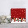 12x12 Inch Wall Prints Giclee Canvas Painting - Merry Christmas Four Snowmen and Snowflakes Red Painting Pictures Print on Canvas Framed Wall Art Modern Artwork for Home Decorations view 4
