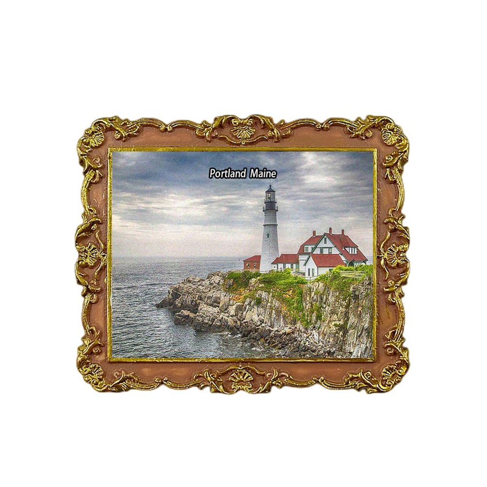 Portland Maine USA Refrigerator Magnet 3D Travel Souvenir Fridge Decoration Magnetic Sticker Craft Collection