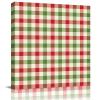 16x16 Inch Wall Prints Giclee Canvas Painting - Christmas Retro Art Red and Green Plaid Painting Pictures Print on Canvas Framed Wall Art Modern Artwork for Home Decorations view 1