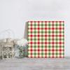 16x16 Inch Wall Prints Giclee Canvas Painting - Christmas Retro Art Red and Green Plaid Painting Pictures Print on Canvas Framed Wall Art Modern Artwork for Home Decorations view 4