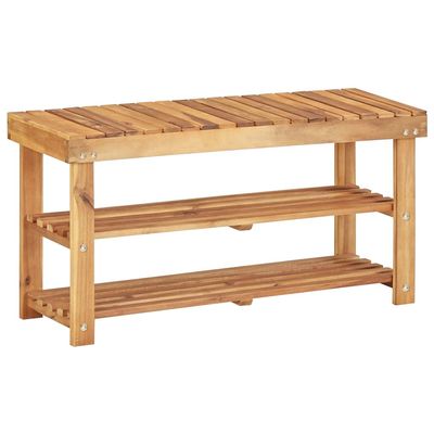 WEHUOSIF Shoe Rack Shoe Stool,Display Racks,CD Rack,Decorative Racks,Hallway Racks,Entrance Rack,Bookshelf,for Hallway, Entryway Corner, Closet, Front Door,35.4"x12.5"x18.1" Solid Acacia Wood