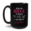 Being My Niece Is Really The Only Gift You Need Mug, Personalized Mugs Gift For Aunts, Niece Coffee Mug, Custom Auntie Ceramic Mug With Name, Aunt Cups, Aunt Present, Black Pottery Mug 11oz 15oz view 1