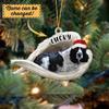 Black and White English Springer Sleeping Angel Christmas, Dog Lovers Gift Idea Xmas Decor, Gift for Dog Lovers, Custom Dog Name Ornament, Personalized Dog Christmas Ornament, Dog Christmas Tree view 2