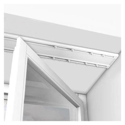 White Seamless Curtain Track Conjoined Double Rails, 4/8/10/12/15/18/20/25/26 feet Long Ultra-thin Aluminum Curtain Rail Gliders, for Gazebo/Shower/Balcony, Ceiling Mount ( Color : White , Size : Leng