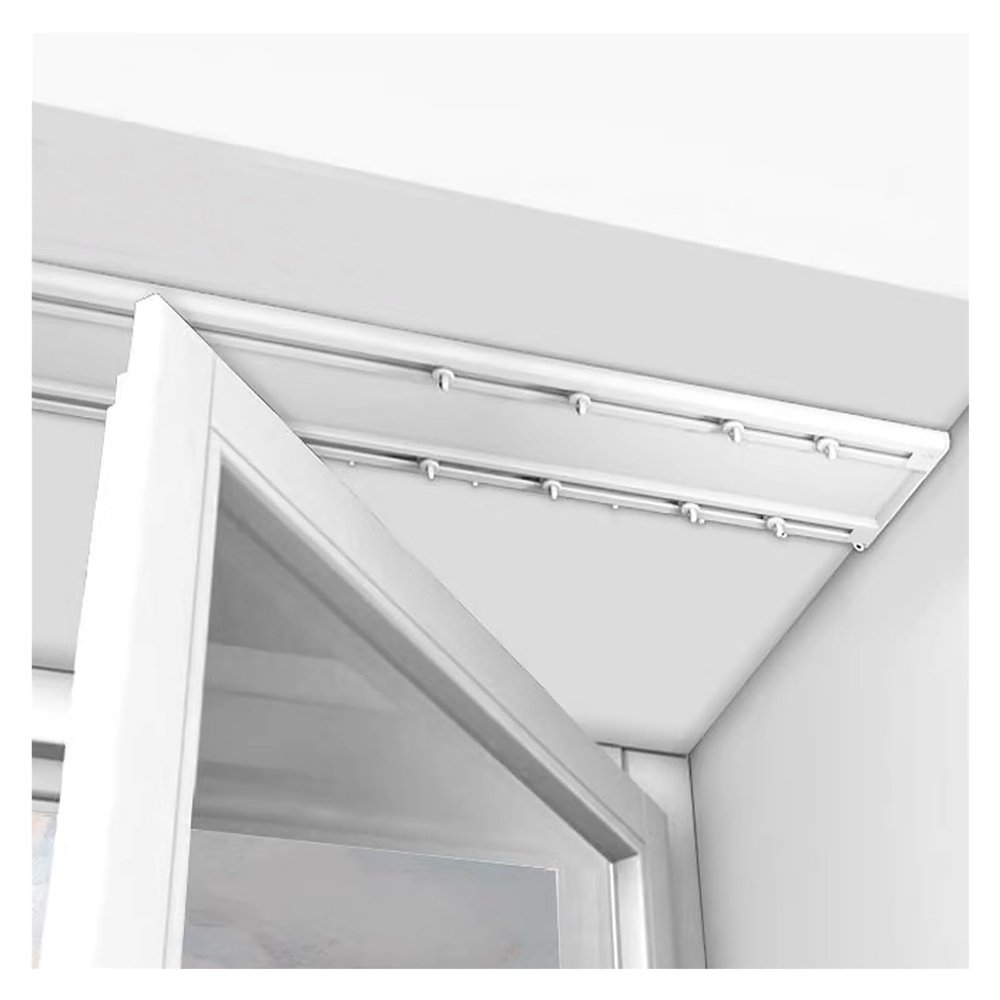 White Seamless Curtain Track Conjoined Double Rails, 4/8/10/12/15/18/20/25/26 feet Long Ultra-thin Aluminum Curtain Rail Gliders, for Gazebo/Shower/Balcony, Ceiling Mount ( Color : White , Size : Leng