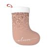 TREJUKY Christmas Stockings Blush Pink Rose Gold Glitter 18'' Xmas Stockings with White Super Soft Plush Cuff Family Pack Stockings Decorations for Xmas Holiday Family Party Season Decor view 2