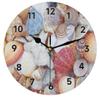 bisibuy Beach Seashells Wall Clock Decorative Round 12 Inch Cute Wall Clocks Battery Operated for Kitchen Living Room Bedroom Bathroom Office Home Decor view 1