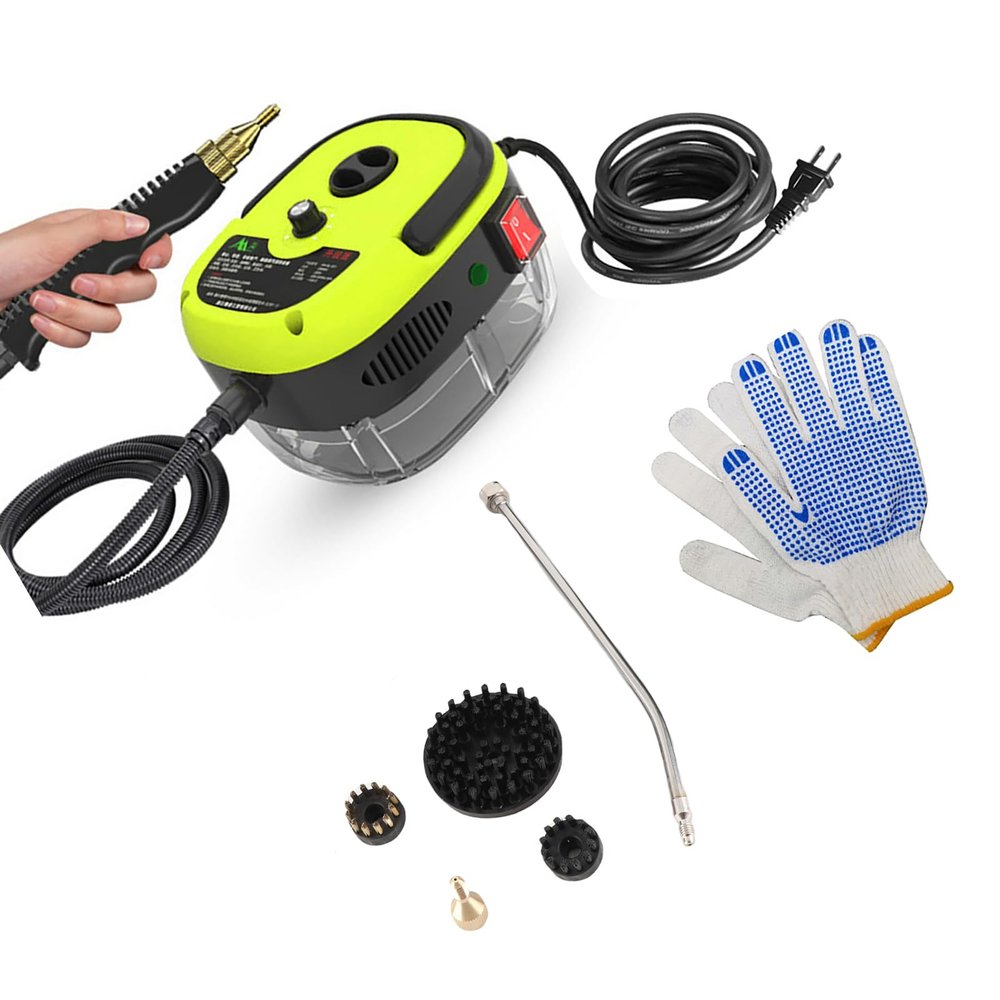 Ailgely Steam Cleaner, 2500W Portable Steam Cleaner, High Temperature Pressurized Steam Cleaner Carpet Cleaner Machine for Deep Cleaning Floors, Car, Upholstered Furniture, Bathroom, Windows and More (Yellow)