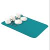 Teal Dish Drying Mat for Kitchen Counter, Super Absorbent Quick Dry Coffee Bar Mat Pad Thin Diatomaceous Sink Mat Non Slip Dish Drainer Mat 16''x24'' Turquoise Pure Teal view 1