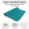 Teal Dish Drying Mat for Kitchen Counter, Super Absorbent Quick Dry Coffee Bar Mat Pad Thin Diatomaceous Sink Mat Non Slip Dish Drainer Mat 16''x24'' Turquoise Pure Teal view 2