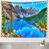 Loccor Mountain Lake Tapestry Banff National Park Moraine Lake Mountains Pine Trees Forest Nature Forest Plant Trees Wall Tapestry for Bedroom Living Room Dorm 106''x70'' view 3