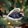 Black Labrador Sleeping Angel Christmas Ornament, Custom Dog Name, Personalized Gift for Dog Lovers, Xmas Decor view 1