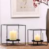 Candlestick Holders Black Pillar Candle Holders, Glass Candle Stick Holder with Geometric Metal Rack Stand for Living Room Wedding Birthday Housewarming Table Centrepiece Decorative Candlestick Holder view 4