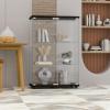 FANYUSHOW Glass Display Cabinet with Lock, 2-Door 3-Shelf, Black view 1
