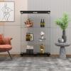 FANYUSHOW Glass Display Cabinet with Lock, 2-Door 3-Shelf, Black view 2