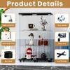FANYUSHOW Glass Display Cabinet with Lock, 2-Door 3-Shelf, Black view 3