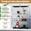 FANYUSHOW Glass Display Cabinet with Lock, 2-Door 3-Shelf, Black view 4
