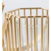 HEXEH Candlestick Holders Gold Geometric Candle Holder, Metal Pillar Candle Stand with Glass Cup and Handle, Candlestick Holder for Wedding Centerpiece Table Decor Decorative Candlestick Holder view 3