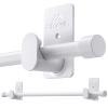 SIMEWIN Curtain Rods No Drilling for Windows 30 to 60 Inches,5/8 Inch Diameter No Drill Small Curtain Rod Set with 3M Adhesive Brackets, White view 1
