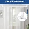 SIMEWIN Curtain Rods No Drilling for Windows 30 to 60 Inches,5/8 Inch Diameter No Drill Small Curtain Rod Set with 3M Adhesive Brackets, White view 2