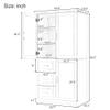 Polibi Tall Storage Cabinet, Modern Freestanding Pantry with 3 Doors, Adjustable Shelves and 3 Storage Drawers for Kitchen/Bathroom/Living Room/Office, Grey view 2
