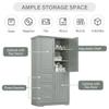 Polibi Tall Storage Cabinet, Modern Freestanding Pantry with 3 Doors, Adjustable Shelves and 3 Storage Drawers for Kitchen/Bathroom/Living Room/Office, Grey view 3