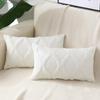decorUhome Spring Throw Pillow Covers 12x20 Inch Set of 2, Soft Plush Faux Fur Wool Lumbar Cream White Accent Couch Pillow Covers for Modern Farmhouse Bed Sofa Living Room view 1