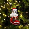 Australian Shepherd in Santa Boot Christmas Acrylic Ornament, Rough Collie Christmas Ornament 2023, Gifts for Dog Lover, Dog Tree Decor, Dog Christmas 2023 Ornament, Christmas view 1