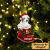Australian Shepherd in Santa Boot Christmas Acrylic Ornament, Rough Collie Christmas Ornament 2023, Gifts for Dog Lover, Dog Tree Decor, Dog Christmas 2023 Ornament, Christmas view 2