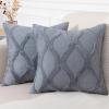decorUhome Spring Throw Pillow Covers 20x20 Inch Set of 2, Soft Plush Faux Fur Wool Blue Grey Accent Couch Pillow Covers for Modern Farmhouse Bed Sofa Living Room view 1