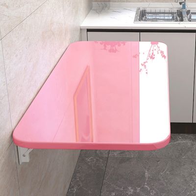 Wall Mounted Folding Table Workbench, Laundry Folding Table for Small Spaces, Wood Fold Down Desk Wall Table Floating Desk for Kitchen & Bedroom Restaurant 40cm-120cm (Color : Pink, Size :