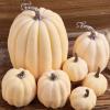 7Pcs Artificial Pumpkins Halloween Decoration Simulation Foam Pumpkins Decorative for Fall Halloween Thanksgiving Decor (Beige Yellow, One Size) view 4