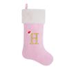 AUAWMLK 20-Inch Letter Embroidered Christmas Stocking Thick and Luxurious Pink Velvet with Super Soft Plush Cuff Personalized Festival Decoration for Xmas and New Year Party(Letter H) view 1