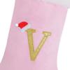 AUAWMLK 20-Inch Letter Embroidered Christmas Stocking Thick and Luxurious Pink Velvet with Super Soft Plush Cuff Personalized Festival Decoration for Xmas and New Year Party(Letter H) view 3