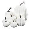 7Pcs Artificial Pumpkins Halloween Decoration Simulation Foam Pumpkins Decorative for Fall Halloween Thanksgiving Decor (White, One Size) view 1
