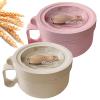 2Pack Microwave Soup Mugs with Lids,28.7oz Microwave Ramen Bowl with Lid,Improved Easy-Grip Design for On-the-Go - Holds Soup, Rice, Cereal & More - BPA-Free(Beige+Pink) view 1