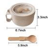 2Pack Microwave Soup Mugs with Lids,28.7oz Microwave Ramen Bowl with Lid,Improved Easy-Grip Design for On-the-Go - Holds Soup, Rice, Cereal & More - BPA-Free(Beige+Pink) view 4