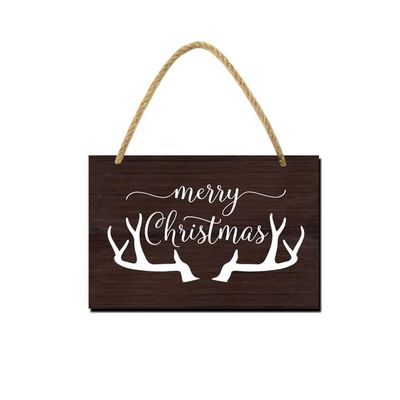 KPSheng Christmas Hanging Sign 8x12 in Wooden Signs Winter Decorative Wall Signs Rustic Wooden Door Sign Ornament for Indoor Outdoor Holiday Home Office Decoration