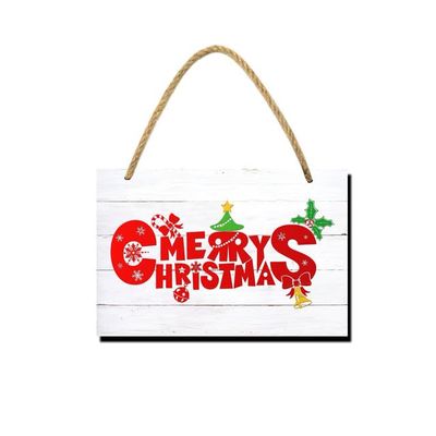 KPSheng Christmas Hanging Sign 8x12 in Wooden Signs Winter Decorative Wall Signs Rustic Wooden Door Sign Ornament for Indoor Outdoor Holiday Home Office Decoration