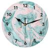 bisibuy Marld Pink Teal Wall Clocks Battery Operated Silent Non-Ticking Modern Desk Clock Decor for Living Room Home Office Bedroom Kitchen Wall Clock Decorative 9.84 inch view 1