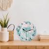 bisibuy Marld Pink Teal Wall Clocks Battery Operated Silent Non-Ticking Modern Desk Clock Decor for Living Room Home Office Bedroom Kitchen Wall Clock Decorative 9.84 inch view 2