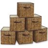 homyfort 12x12 Cube Storage Bins - Fabric Cubby Bins with Dual Handles, Collapsible Storage Organizer for Shelf, Closet, Nursery, Set of 6 Not Rattan Weaving view 1