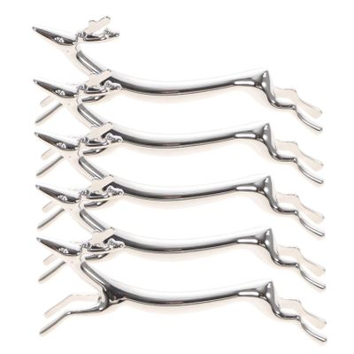Deer Shaped Stainless Steel Chopsticks Holder Rest 5 Pcs Silver