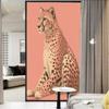 African Leopard Stained Glass Window Film Print Animal Classic Cartoon Privacy Window Film Non-Adhesive Glass Film Decorative Static Cling Film for Home Office 31.5Wx55.1L view 1