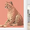 African Leopard Stained Glass Window Film Print Animal Classic Cartoon Privacy Window Film Non-Adhesive Glass Film Decorative Static Cling Film for Home Office 31.5Wx55.1L view 3