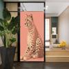 African Leopard Stained Glass Window Film Print Animal Classic Cartoon Privacy Window Film Non-Adhesive Glass Film Decorative Static Cling Film for Home Office 31.5Wx55.1L view 4