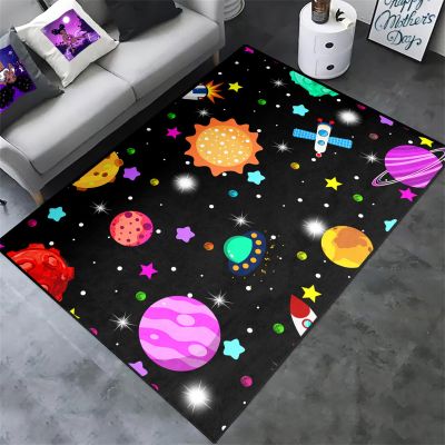 CAFCIOYG Space Rug for Boys Room - Solar System Rugs for Kids Bedroom Outer Space Area Carpet for Boys Bedroom Playroom Galaxy Carpet for Living Room, 3'4'