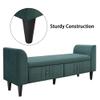 RIDFY Modern Storage Bed Bench with 2 Drawers and Arms, Upholstered Wooden Ottoman Bench for Bedroom End of Bed, Entryway, Living Room (Green) view 4
